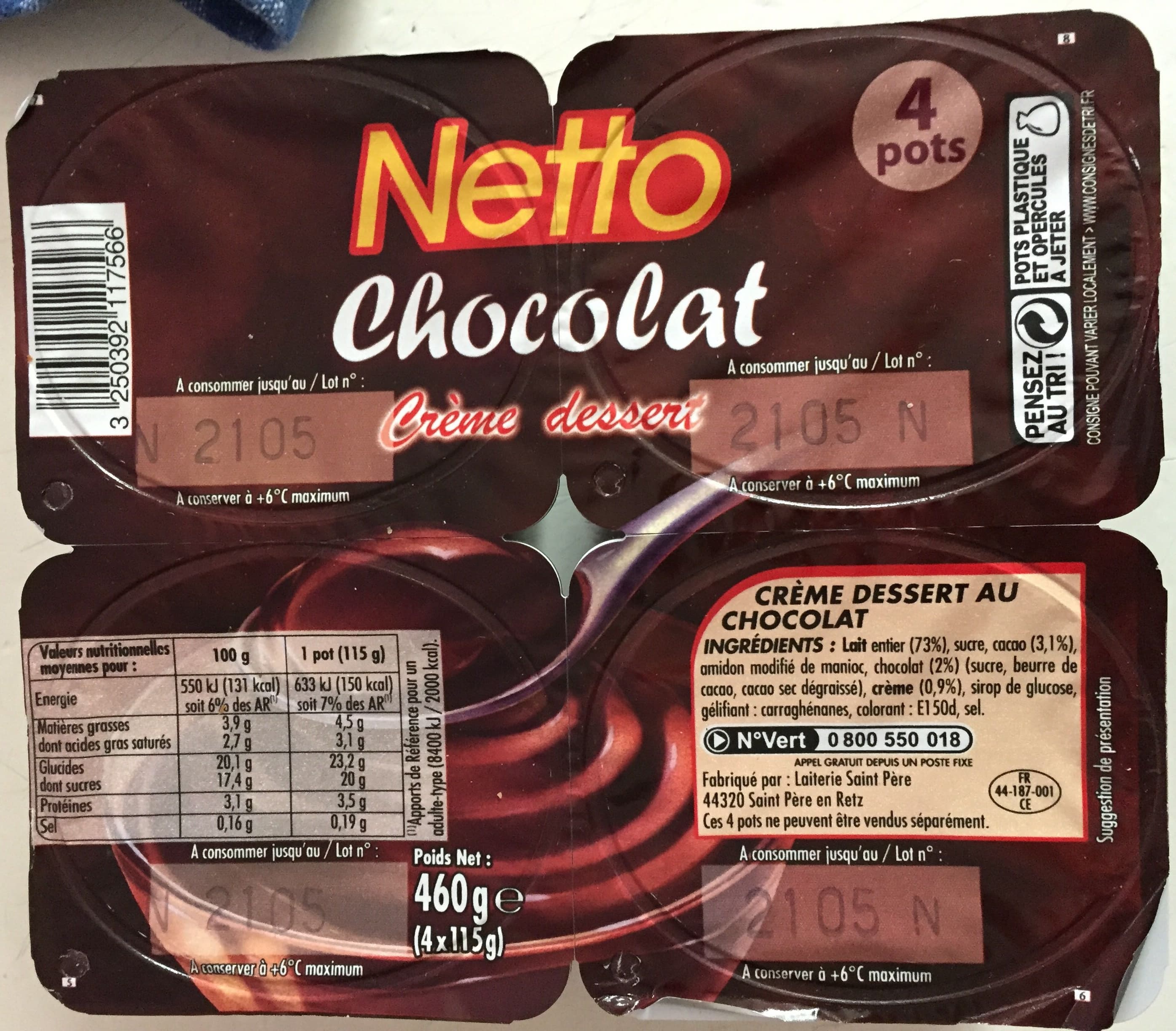 Netto Cd chocolat netto 4x115g packshot
