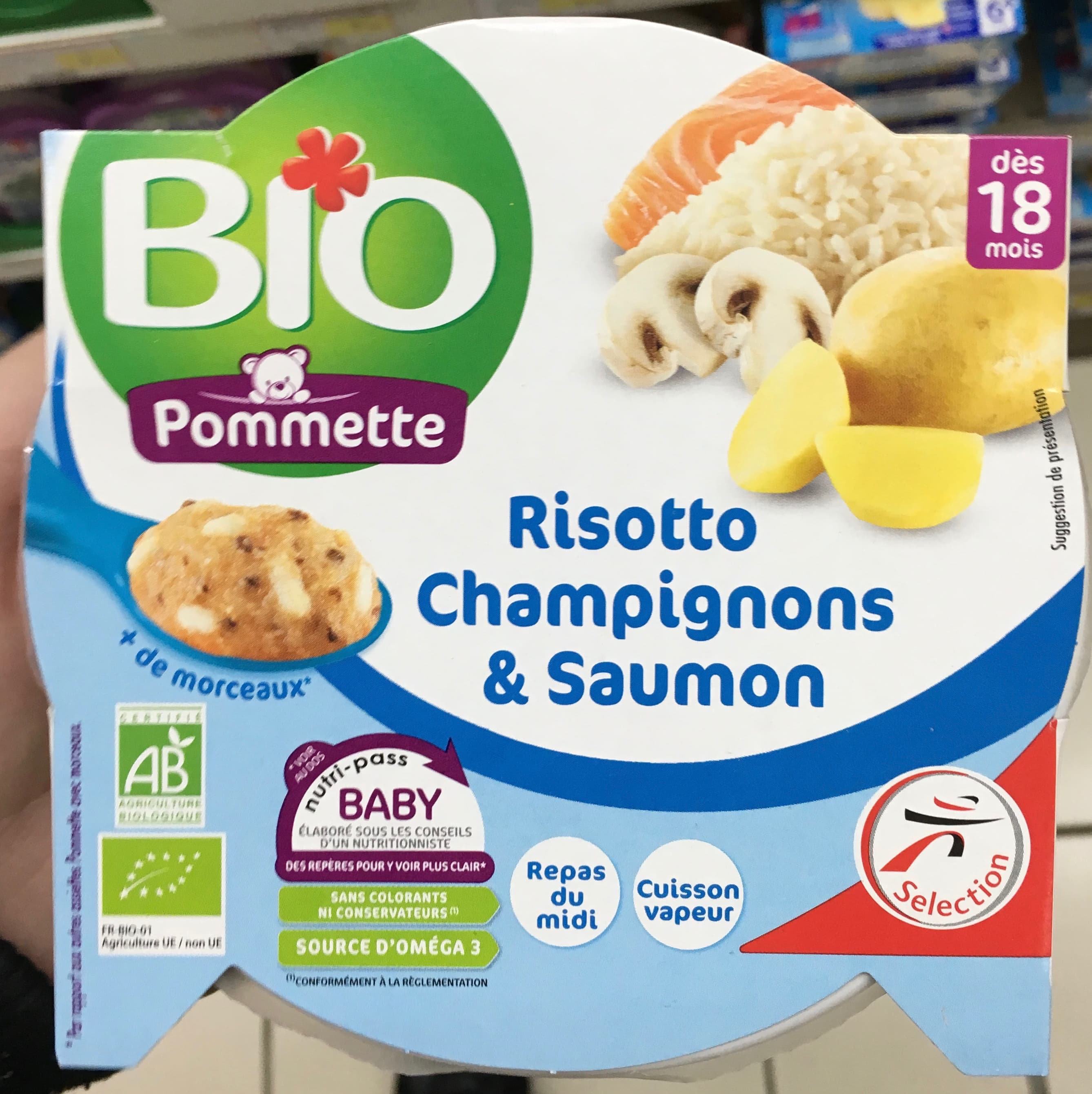 Pommette Assiette bio risotto saumon champignons 18 MOIS 260g packshot