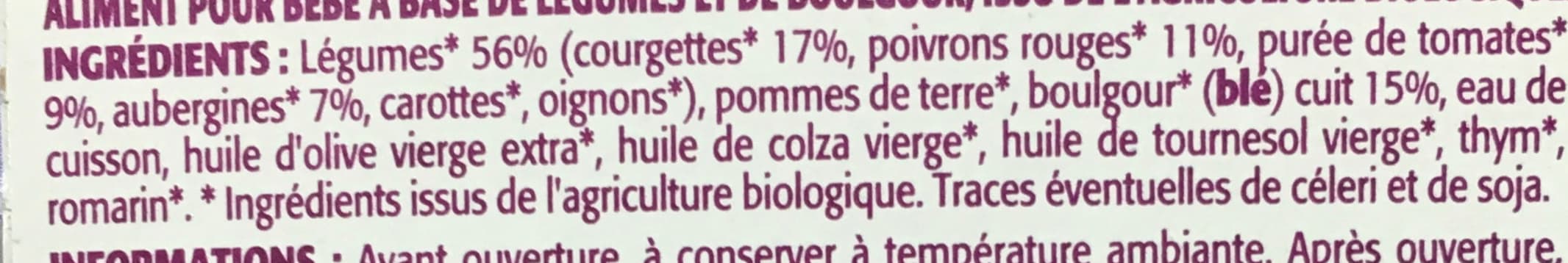 Pommette Légumes du soleil & Boulgor packshot