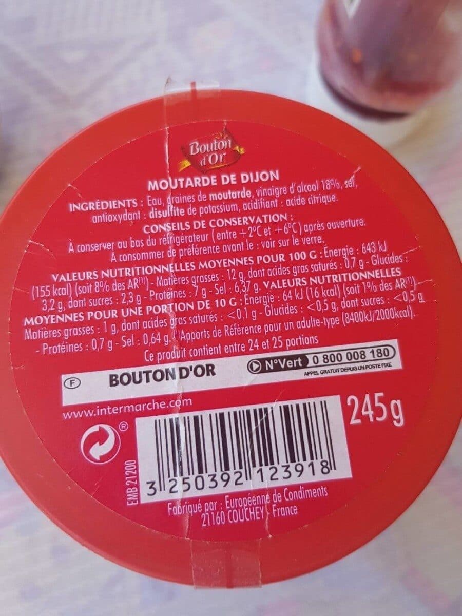 Bouton d'or Moutarde de dijon fine et forte packshot