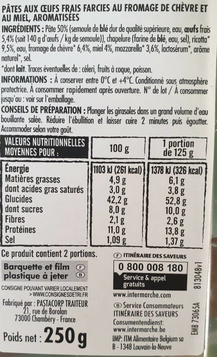 Itinéraire des Saveurs GIRASOLE AU CHEVRE ET AU MIEL 250g packshot