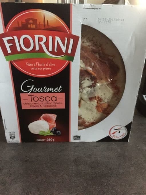 Fiorini Fiorini Gourmet Pizza Tosca Mozzarella jambon Speck olives 380 g packshot