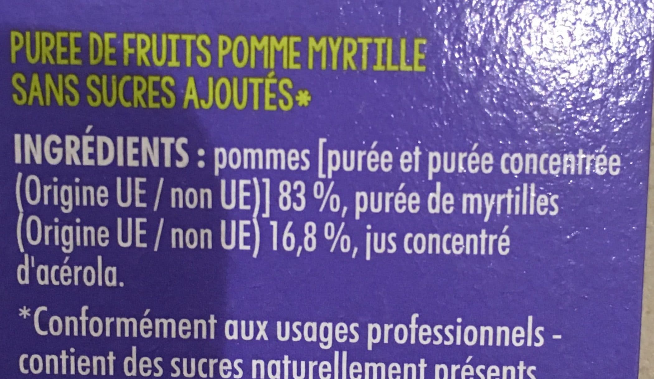 Paquito Puree de fruits pomme myrtille ssa 4x100g packshot