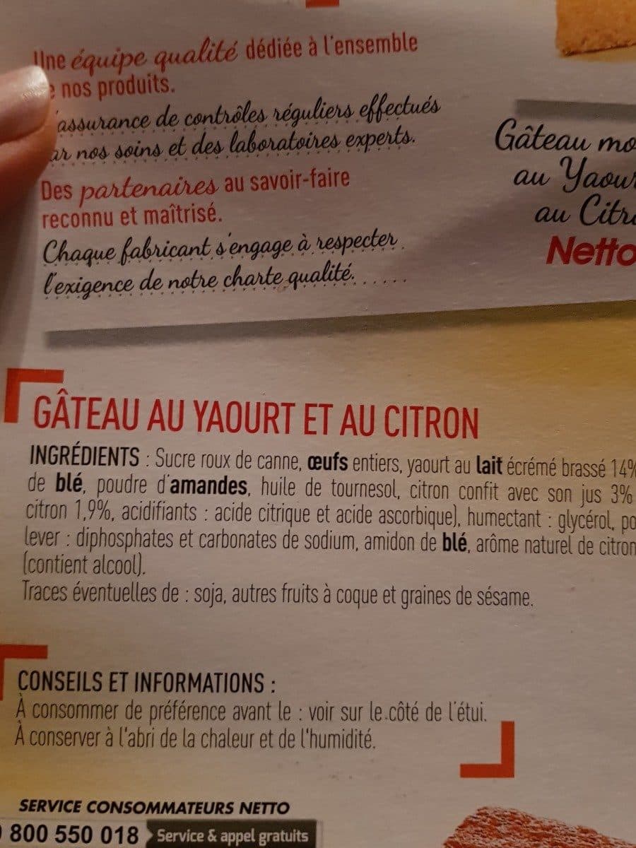 Netto Gâteau moelleux au yaourt et au citron packshot