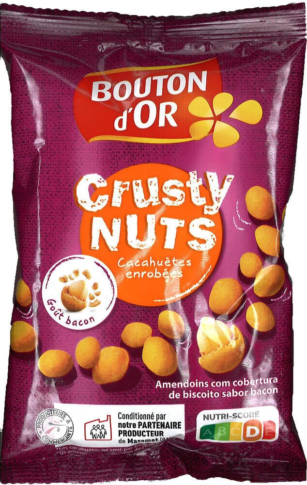 Bouton d'or Cacahuètes enrobées goût bacon - Crusty Nuts - 125 g packshot