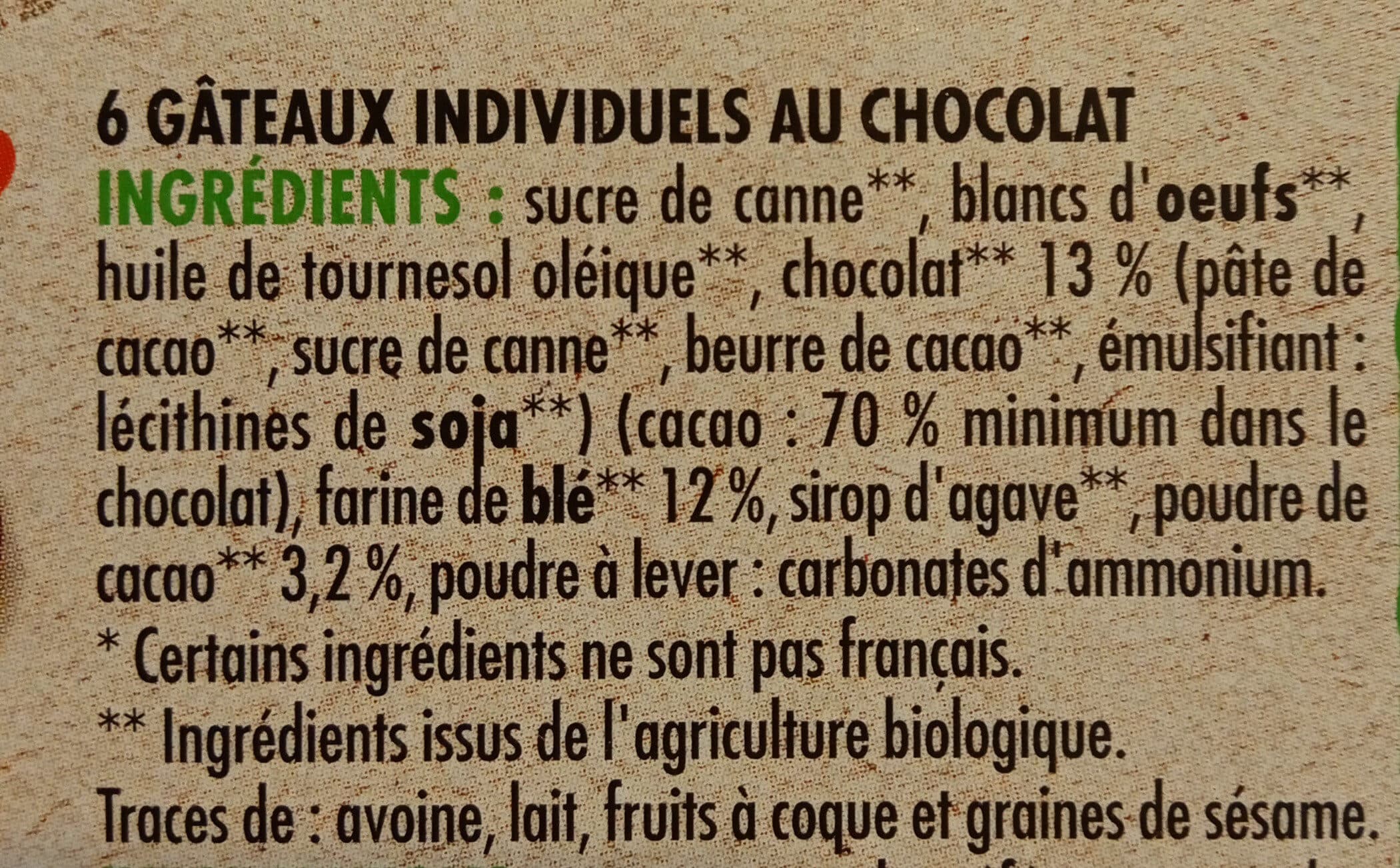 Chabrior Mini Moelleux au Chocolat packshot