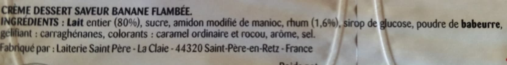 Pâturages Crème dessert saveur Banane Flambée Paturages packshot