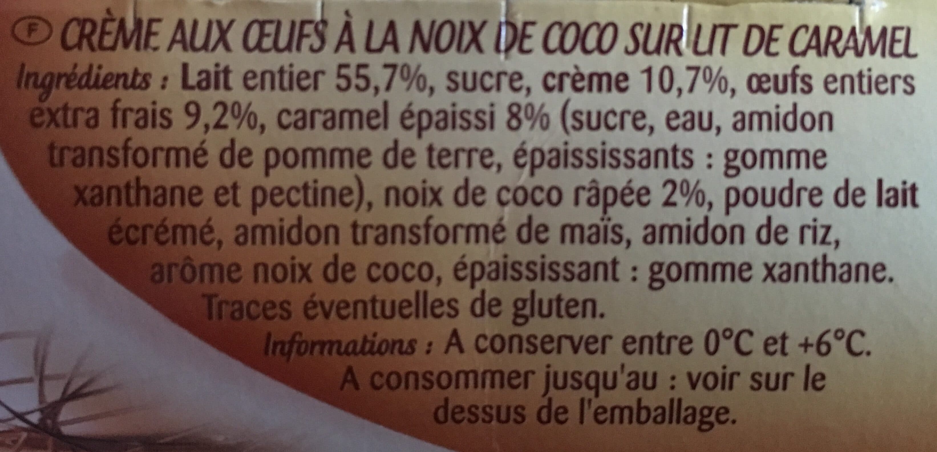 Pâturages Crème aux oeufs noix de coco sur lit de caramel 400g packshot