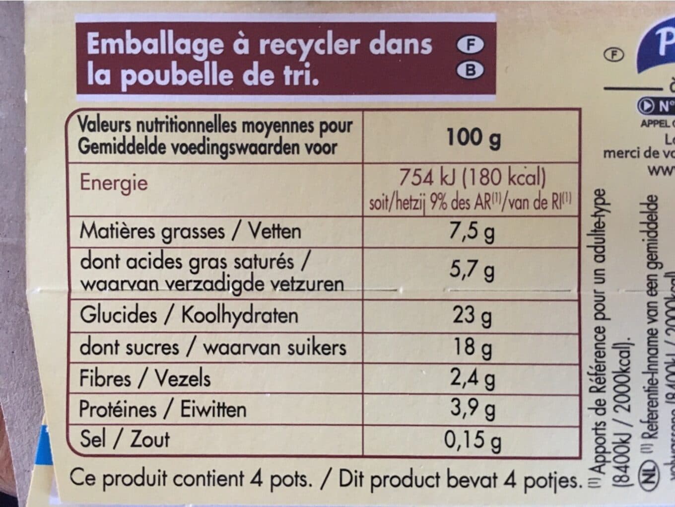 Pâturages Crème aux oeufs noix de coco sur lit de caramel 400g packshot