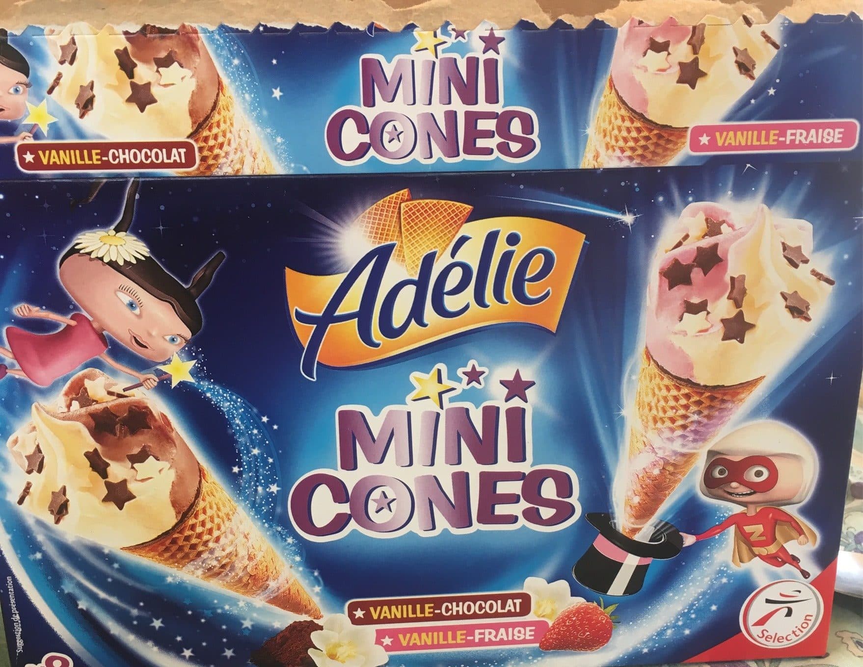 Adelie Adélie Mini cônes vanille/chocolat & vanille/fraise les 8 cônes de 70 packshot
