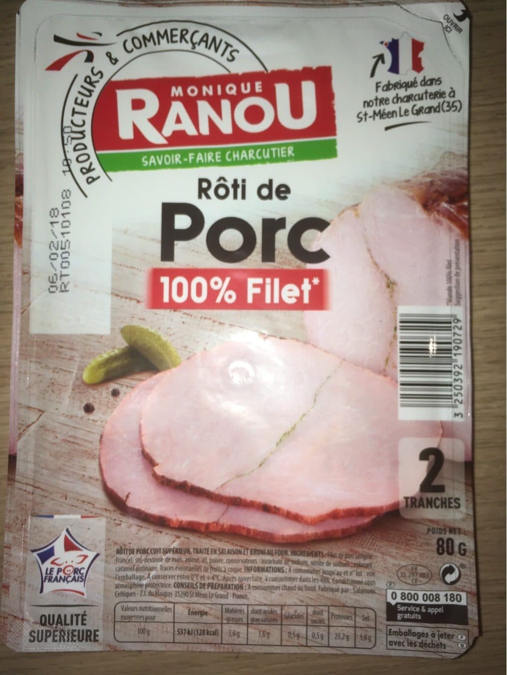 Intermarché Roti de porc sa sogm 2t 80g packshot