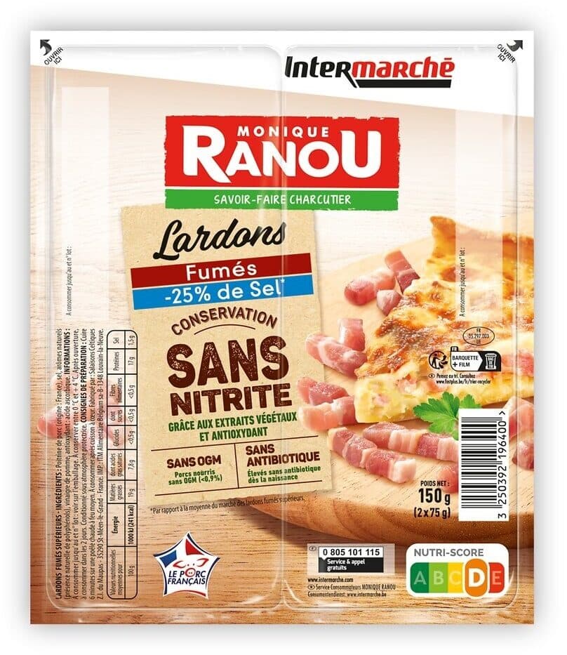 Monique ranou Lardons fumes tsr csn 2x75g packshot