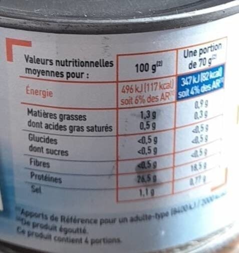 Netto Thon albacore au naturel bloc 400g 280g (1/2) packshot
