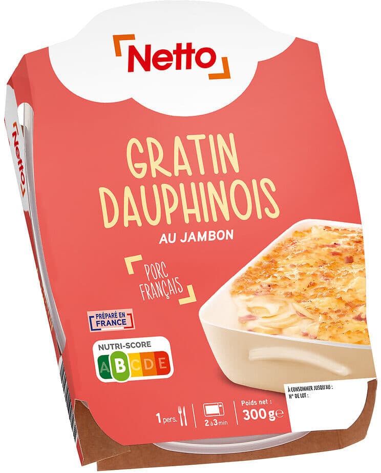 Netto GRATIN DAUPHINOIS AU JAMBON 300g packshot