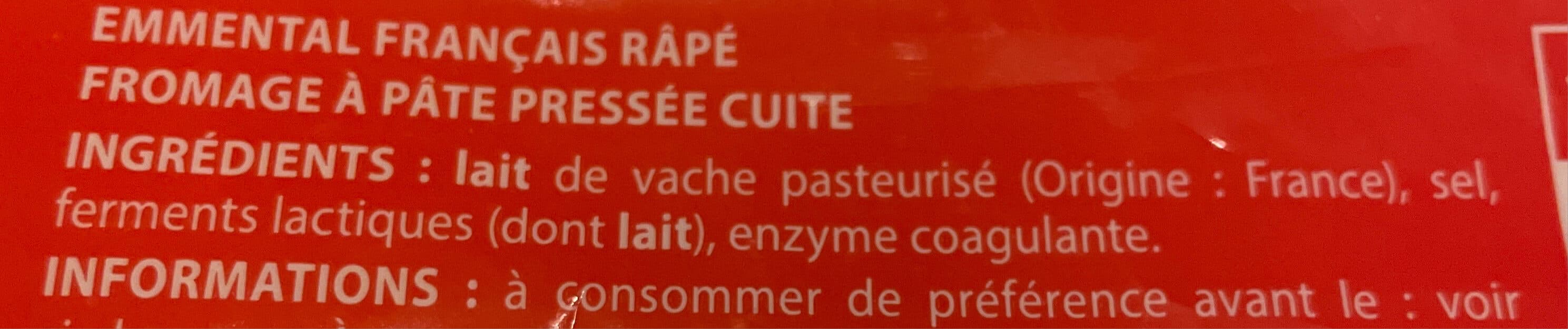 Pâturages Emmental français râpé packshot