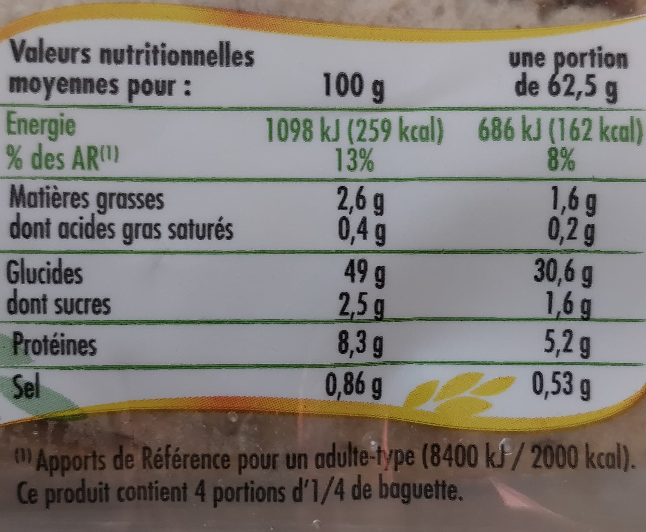Chabrior Baguettes aux céréales précuite 250g packshot