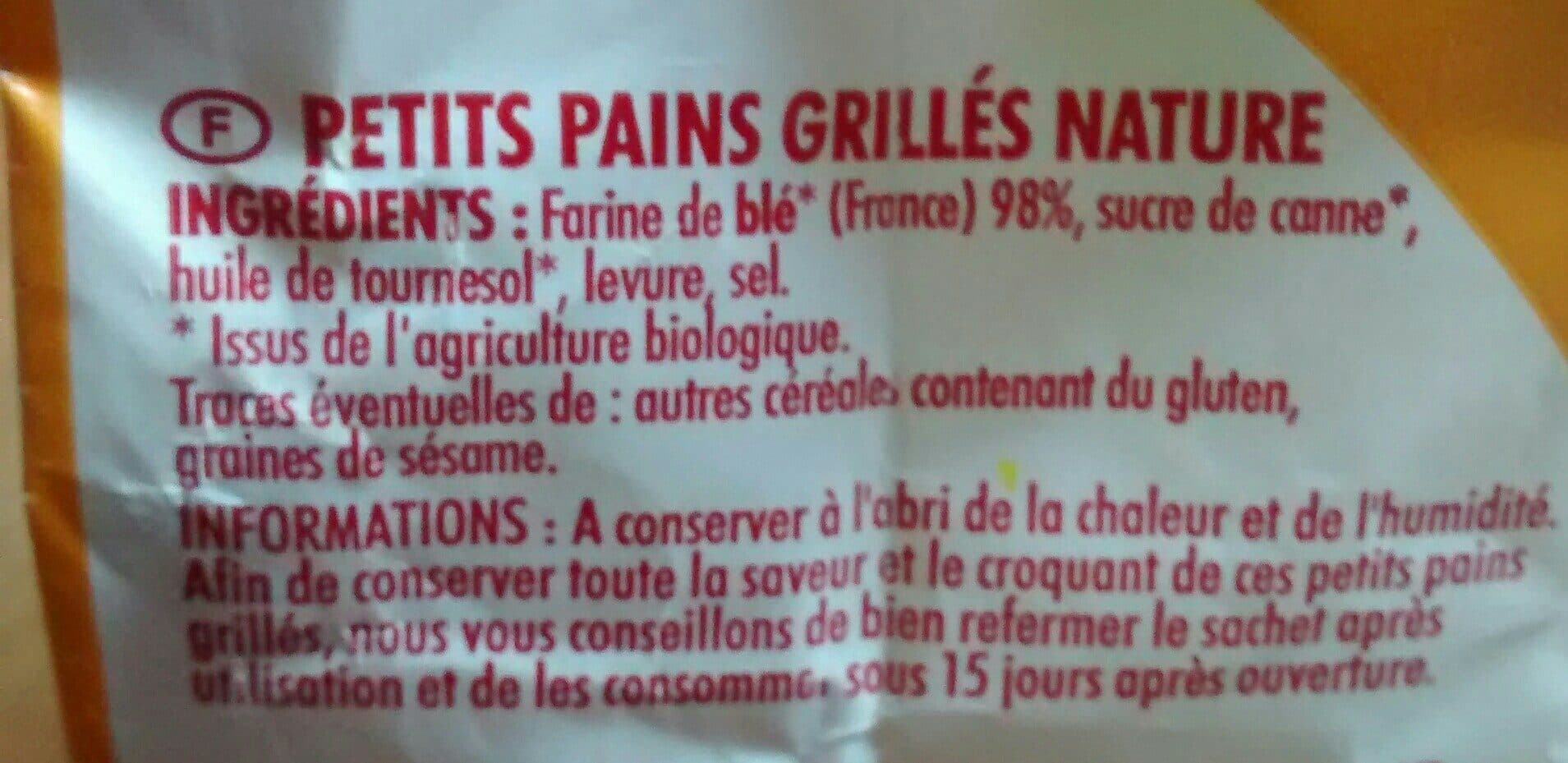 Chabrior Petits pains grillés nature - BIO packshot
