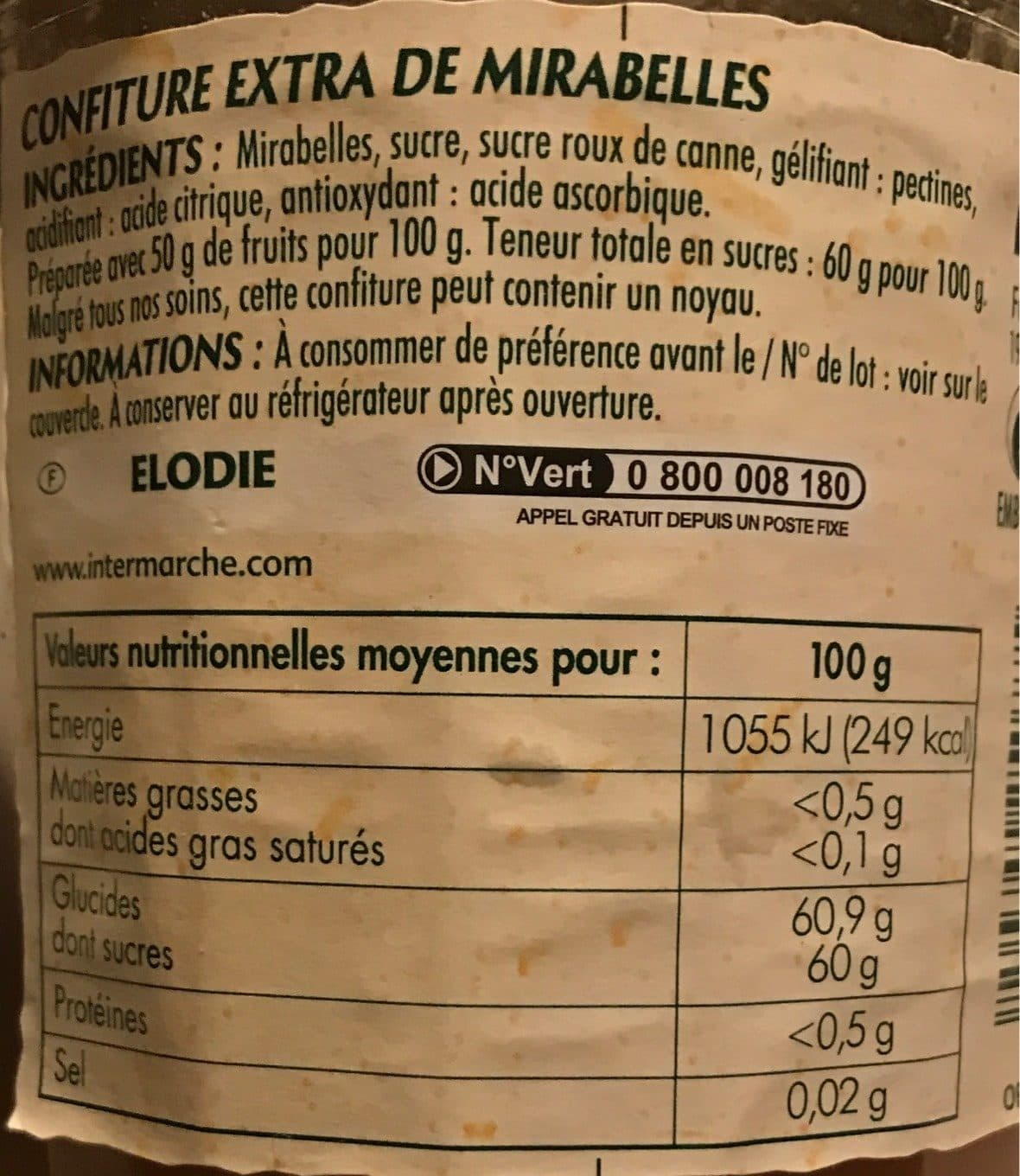 Elodie Confiture Mirabelles packshot