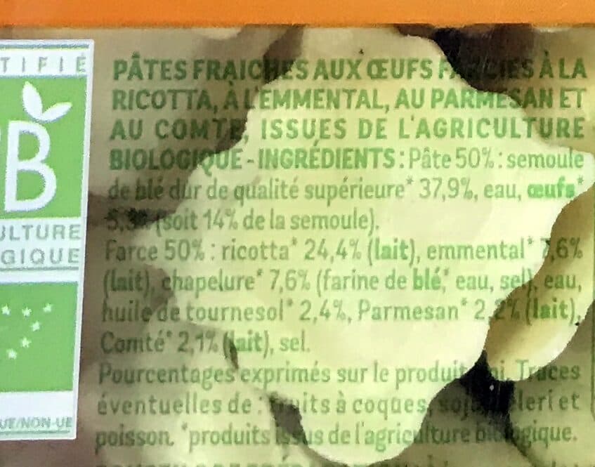 Fiorini Ravioli 3 fromages bio 250g packshot