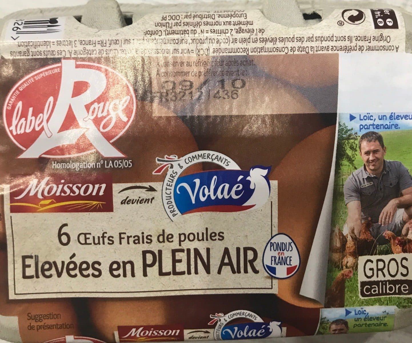 Moisson Moisson Œufs frais gros label rouge packshot