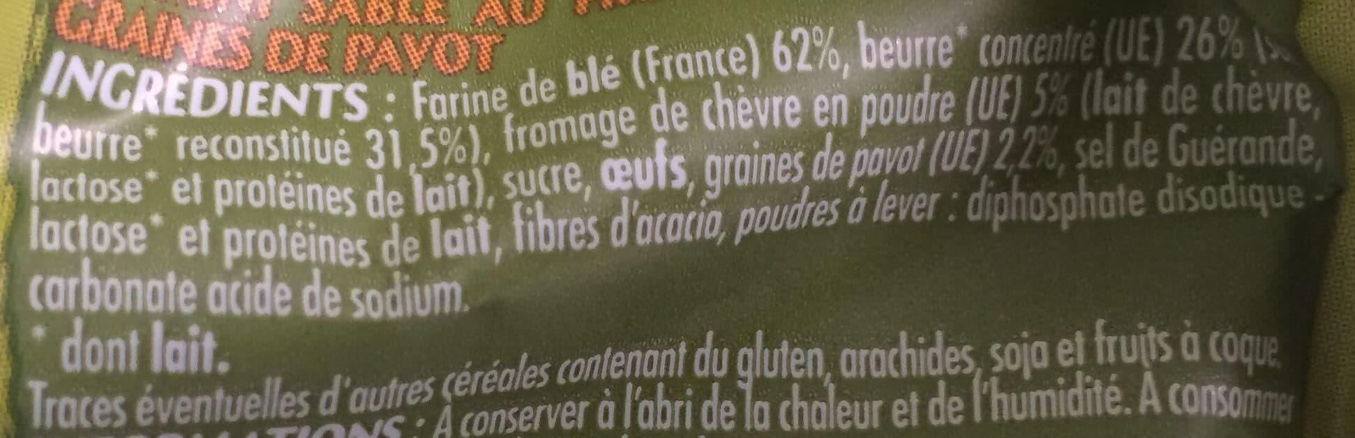 Bouton d'or Petits sablés - Chèvre Pavot packshot