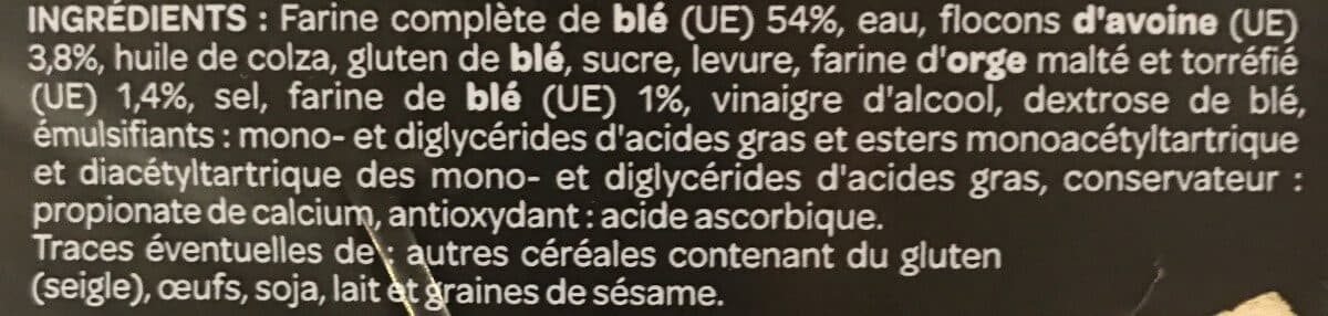 Producteurs et commerçants Intermarché Pain complet aux flocons d'avoine packshot