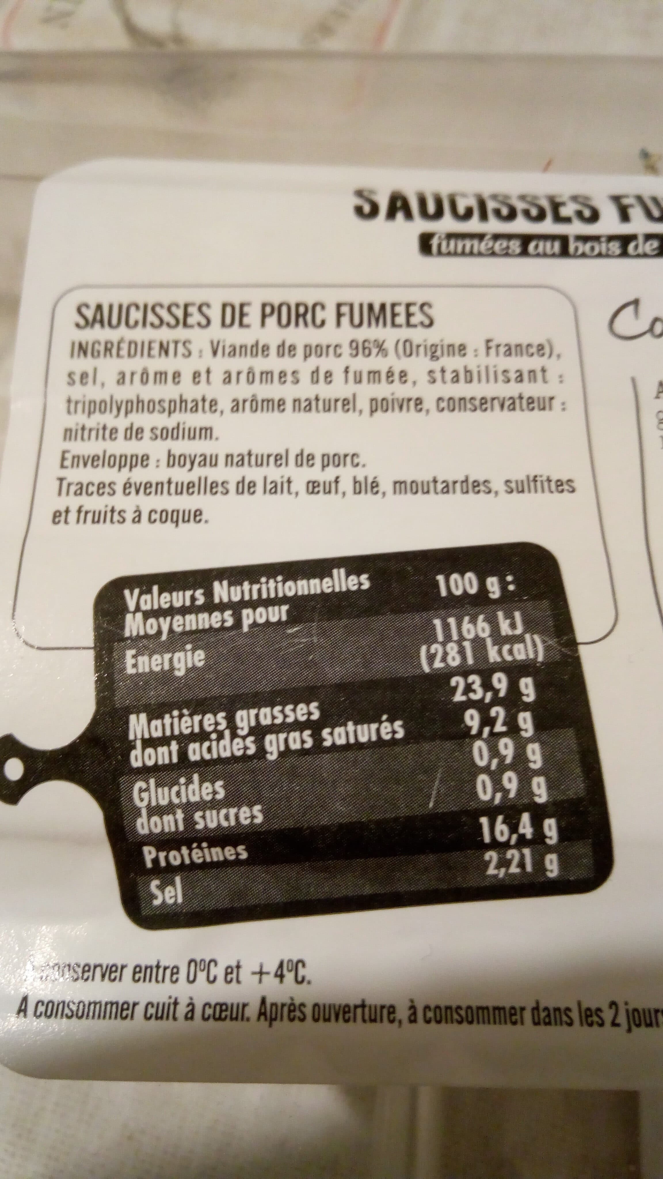 Jean Rozé Jean Rozé Saucisses fumées la barquette de 400 Gr packshot