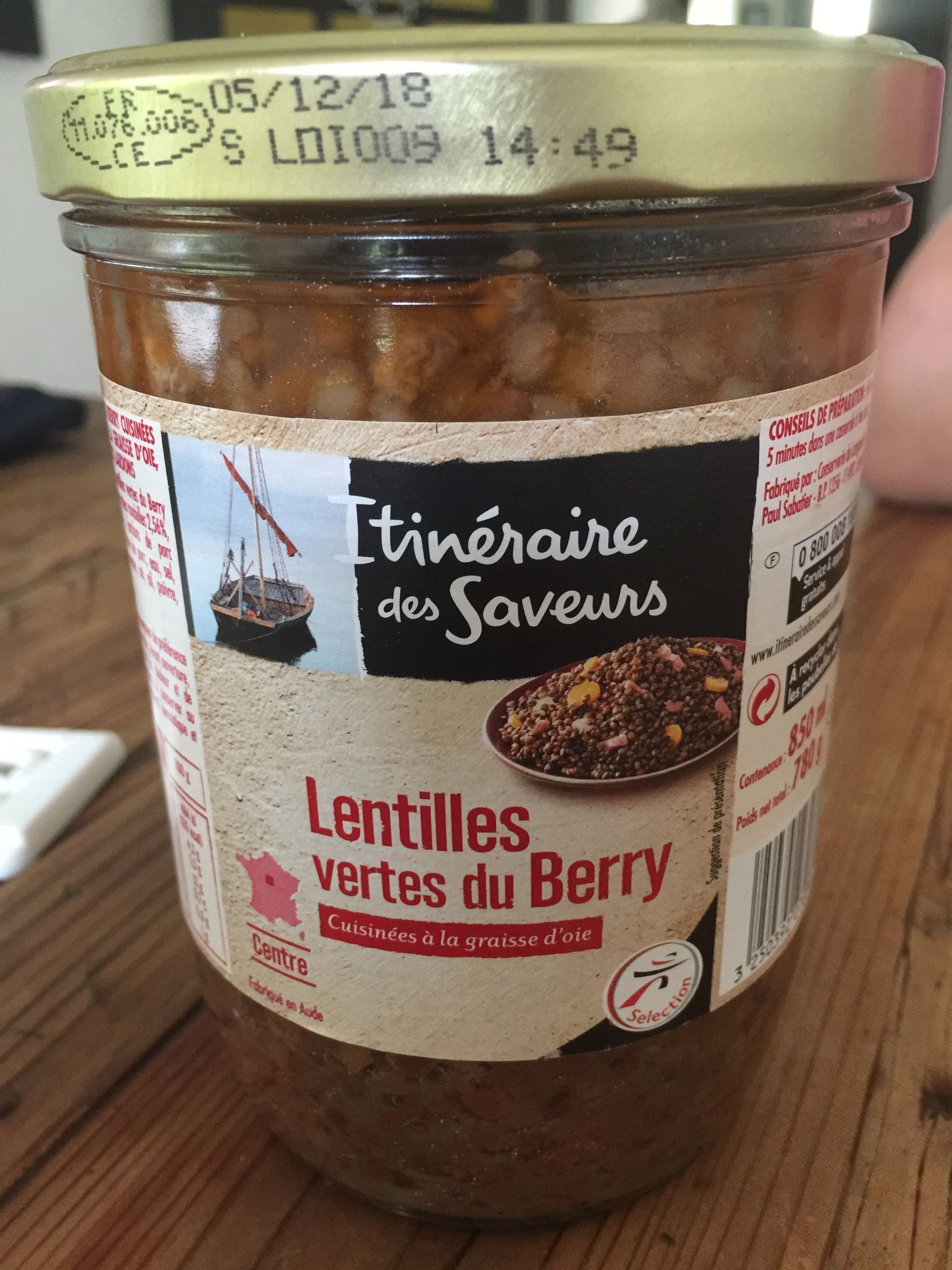 Itinéraire des Saveurs Lentilles vertes du Berry cuisinées à la graisse d'oie packshot