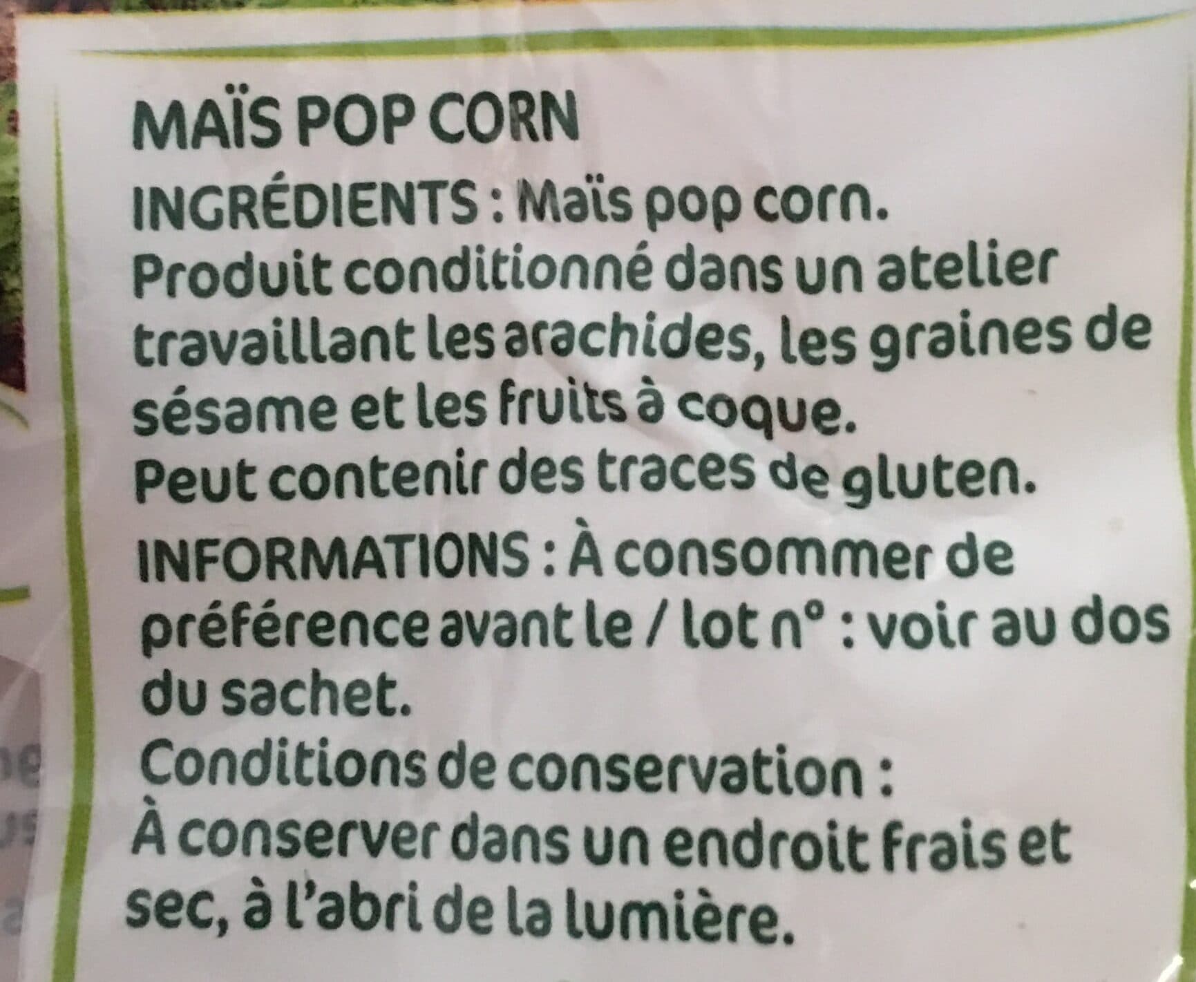 Saint eloi Maïs Pop Corn 500g packshot