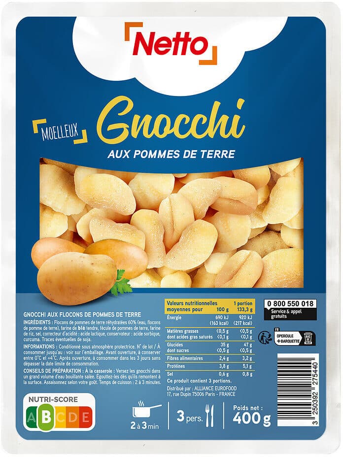 Netto GNOCCHI NATURE 400g packshot