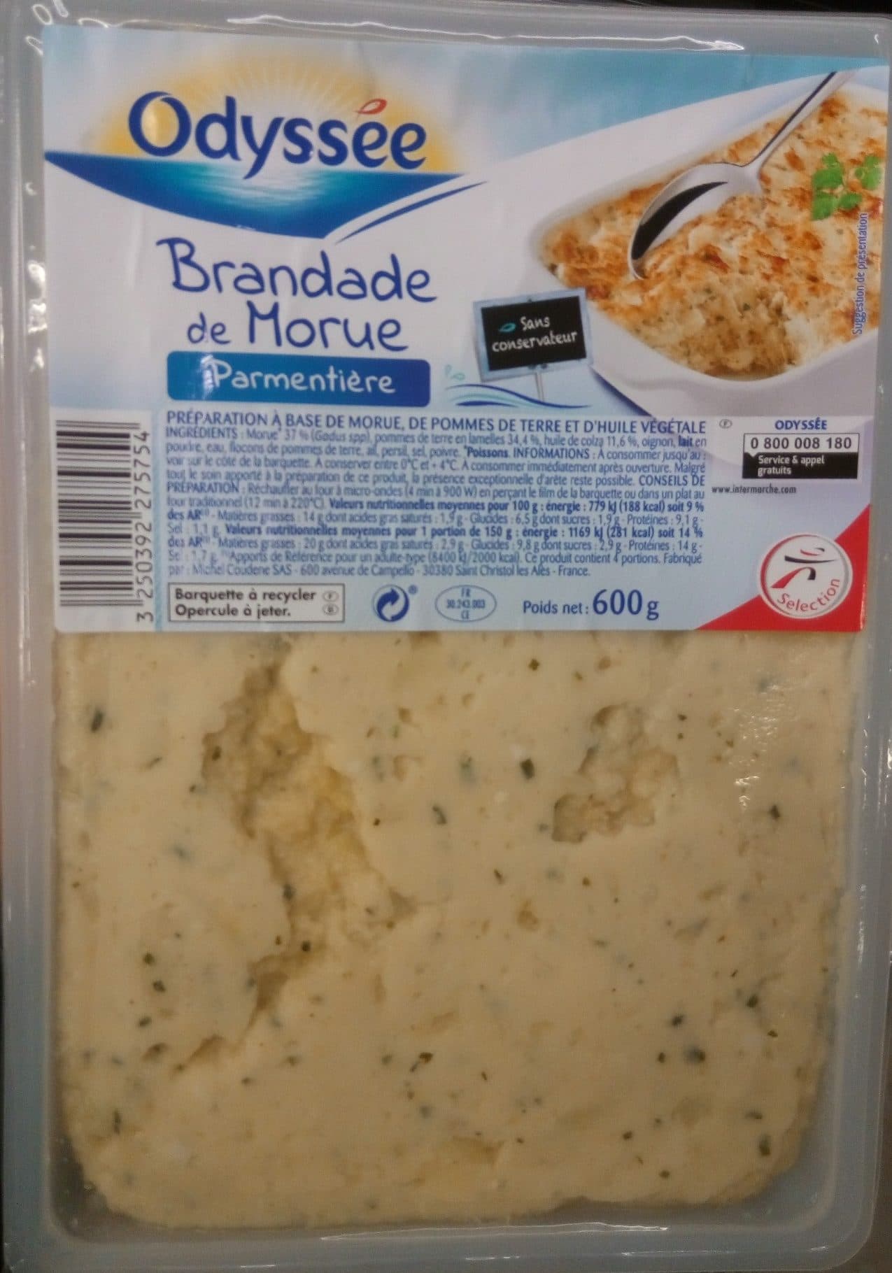 Odyssee Brandade de Morue parmentière packshot
