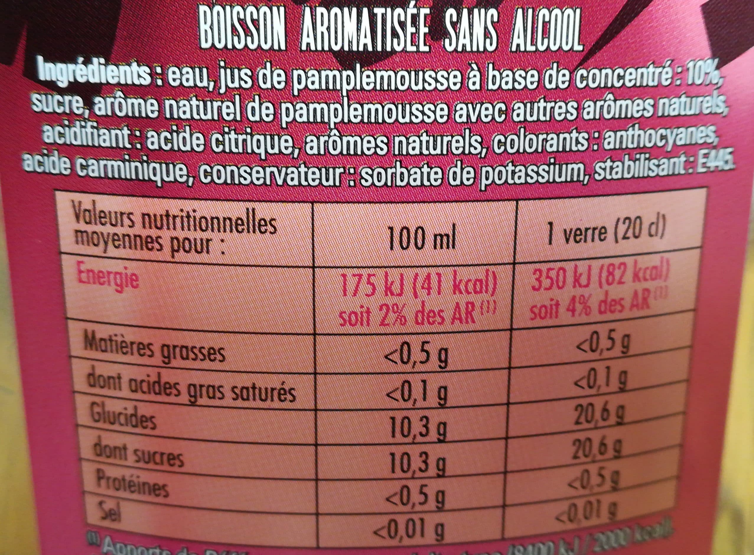Open Food Facts Rosé pamplemousse sans alcool packshot