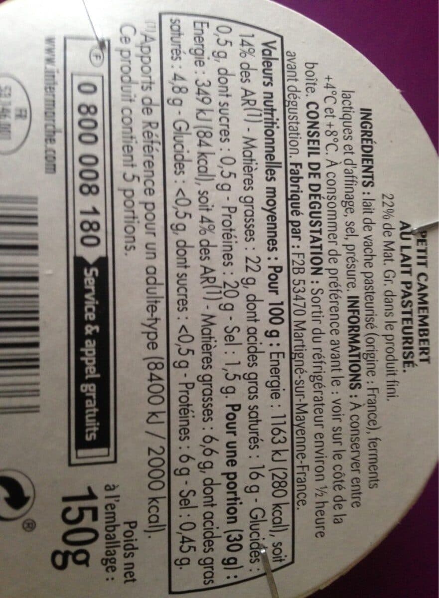 pâturages Petit camembert lp 145g packshot