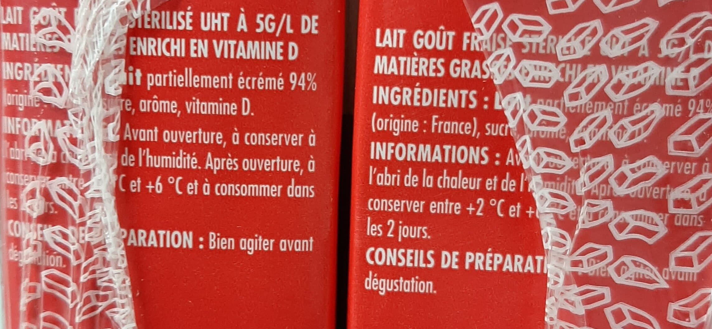 Pâturages Lait goût fraise packshot