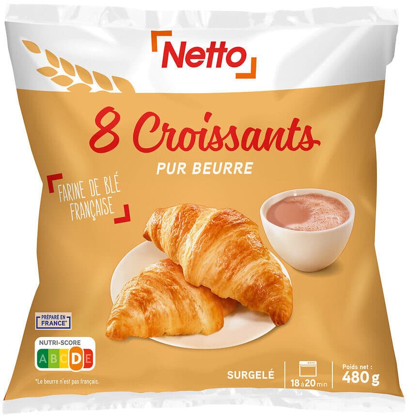 Netto Croissant pur beurre x8 packshot
