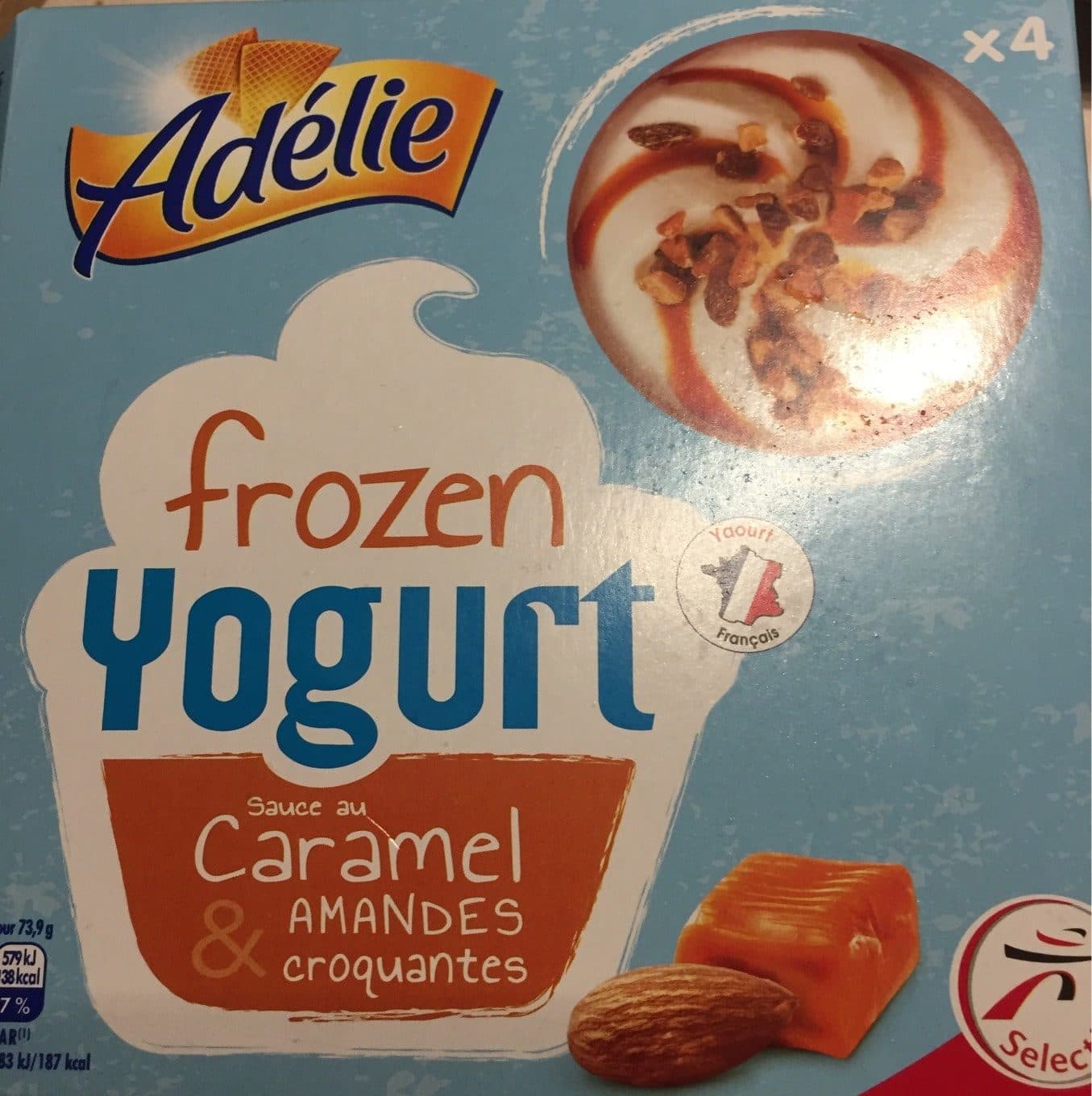 Adélie Adélie Crème glacée Frozen Yogurt sauce caramel & amandes packshot