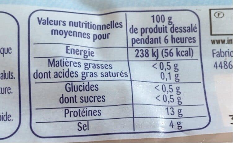 Odyssee Filets de morue salée (6 heures) - 400g packshot