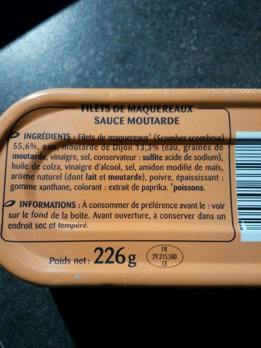 Intermarché Odyssée Filets de maquereaux sauce moutarde 226 g packshot