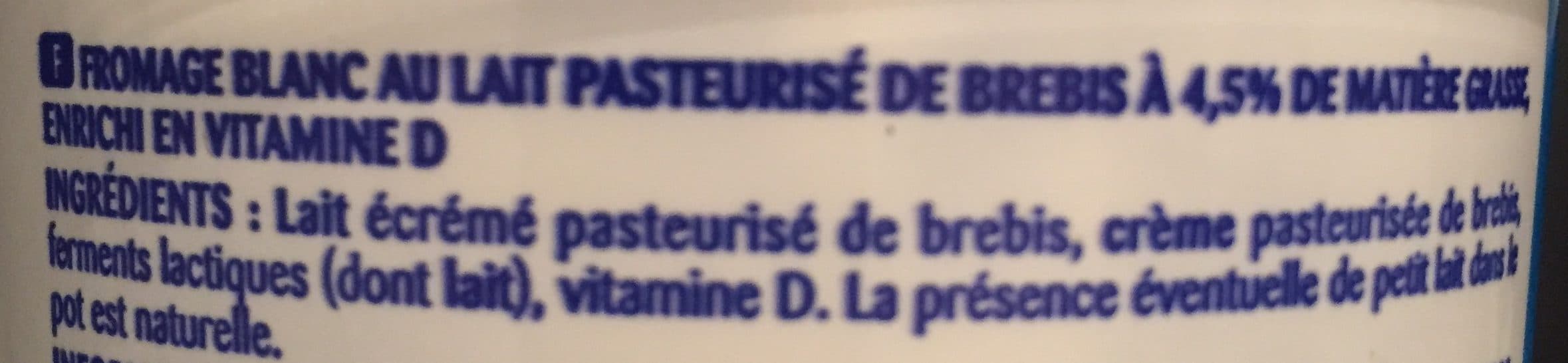 Paturages Fromage Blanc au Lait de Brebis packshot