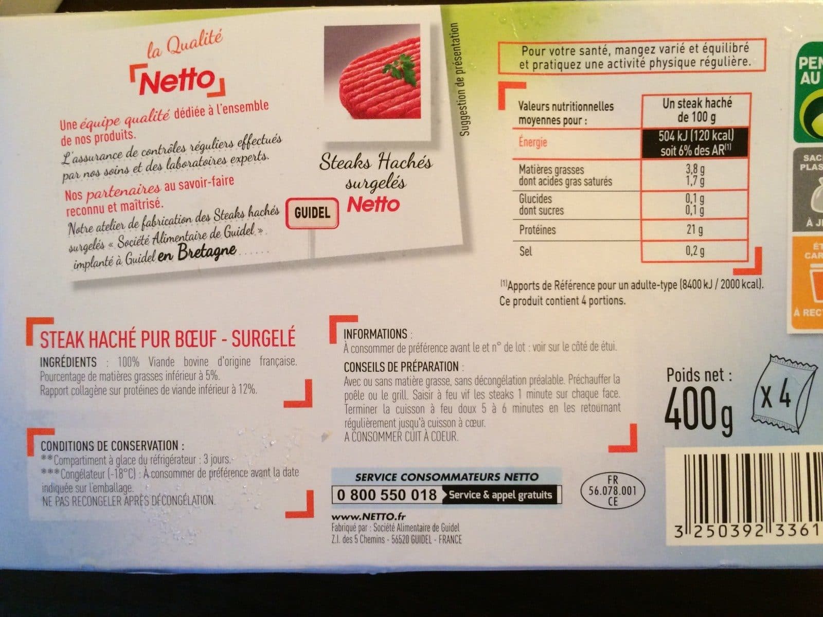 Netto Steaks hachés packshot