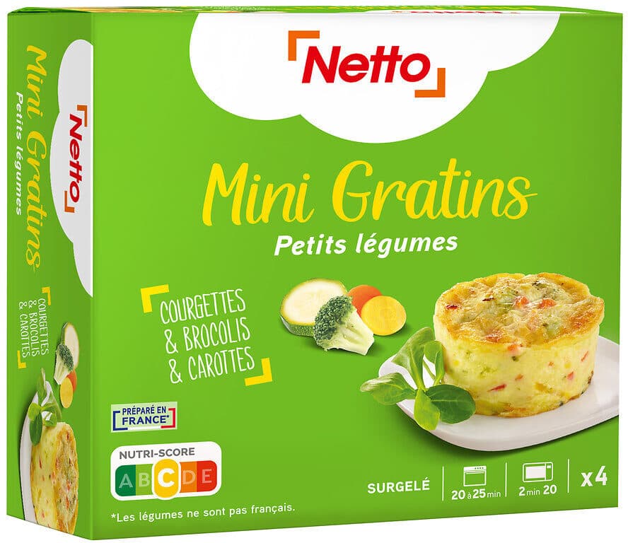 Netto 4 Mini gratins petits légumes 480g packshot