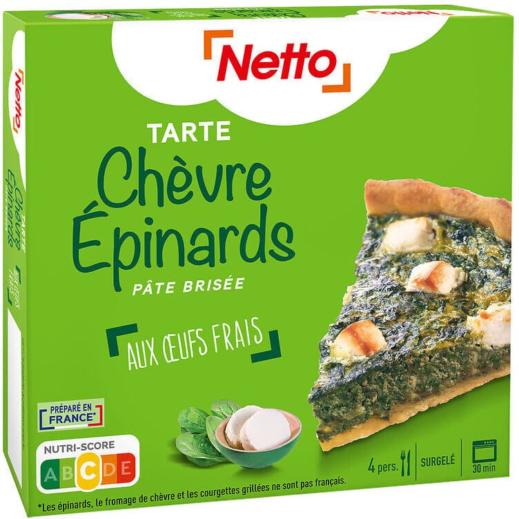 Netto Tarte Chèvre Epinards surgelée 400g packshot