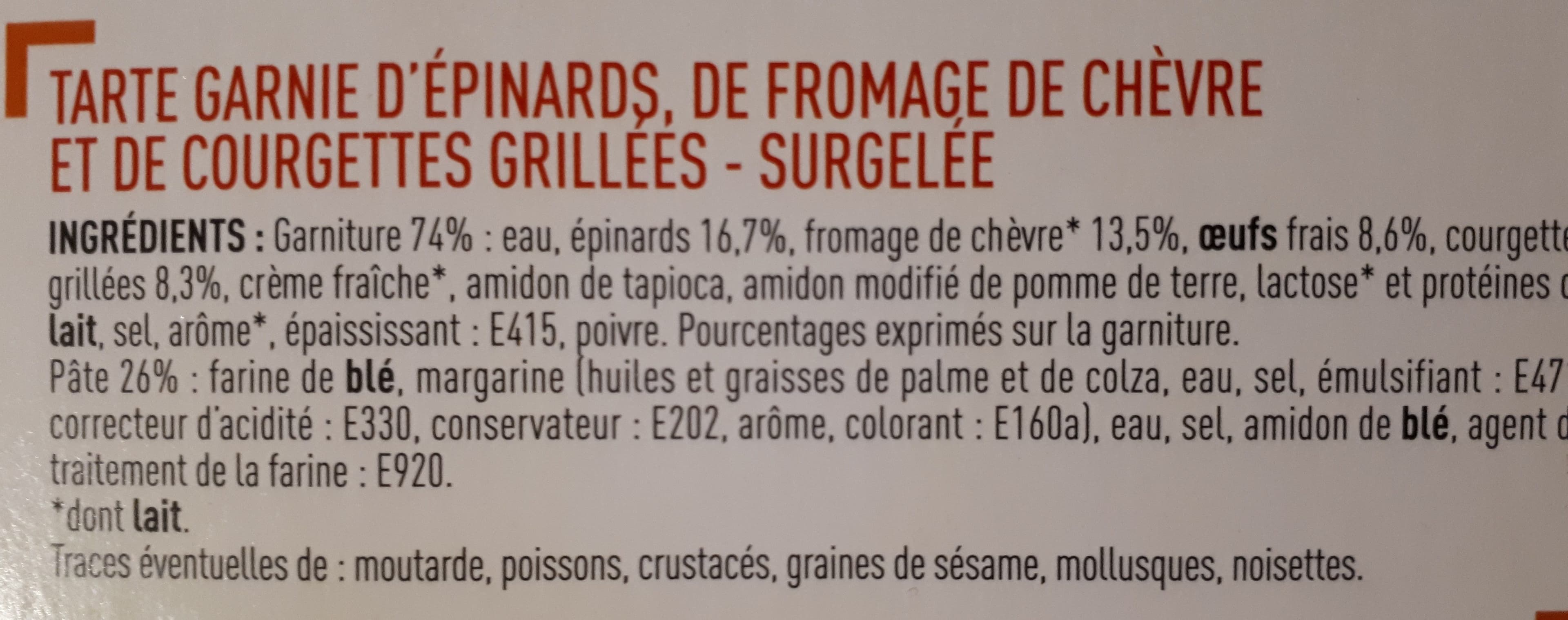 Netto Tarte Chèvre Epinards surgelée 400g packshot