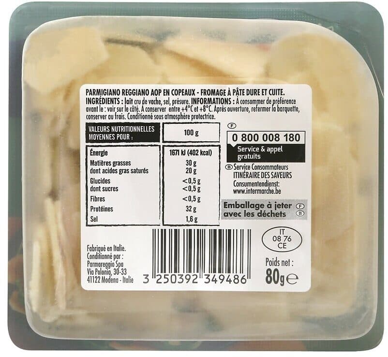 Itinéraire Des Saveurs Parmigiano reggiano copeaux 12 mois aop lc 80g packshot