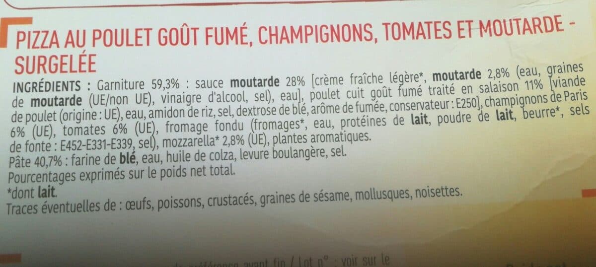 Netto Pizza Di Pierra Poulet Moutarde surgelée 400g packshot