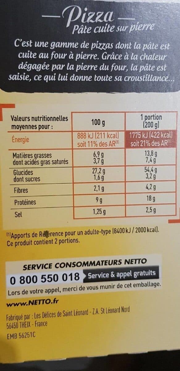 Netto Pizza Di Pierra Poulet Moutarde surgelée 400g packshot