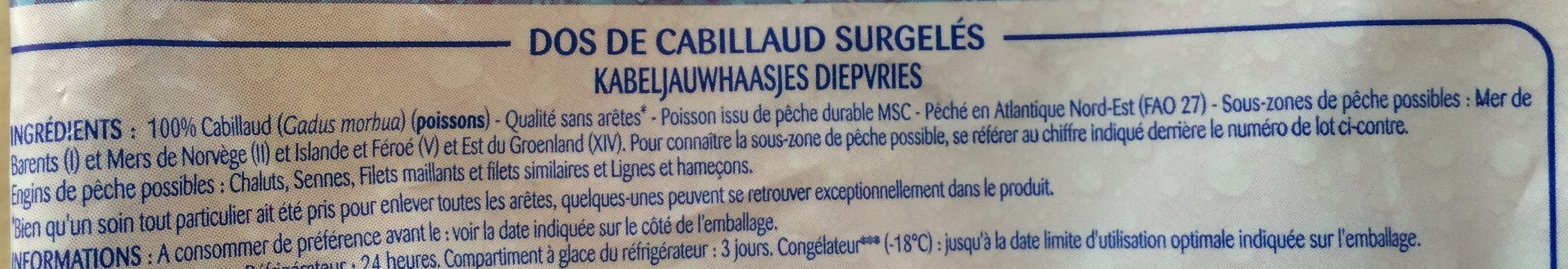 Intermarché Dos de cabillaud msc 560g packshot