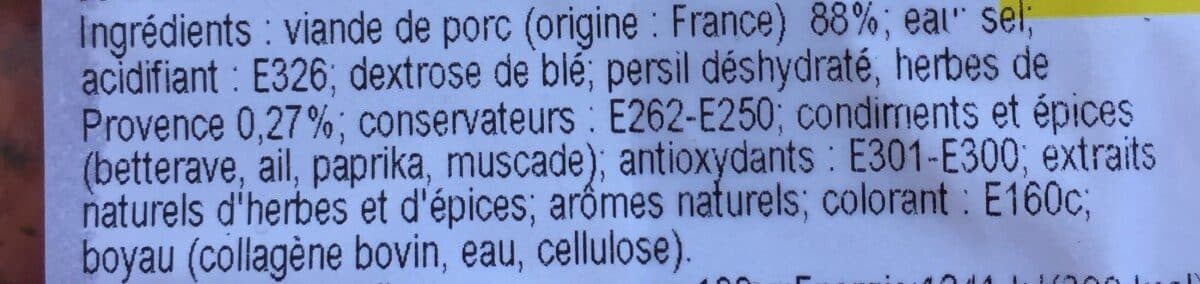 Open Food Facts Chipolatas aux herbes packshot