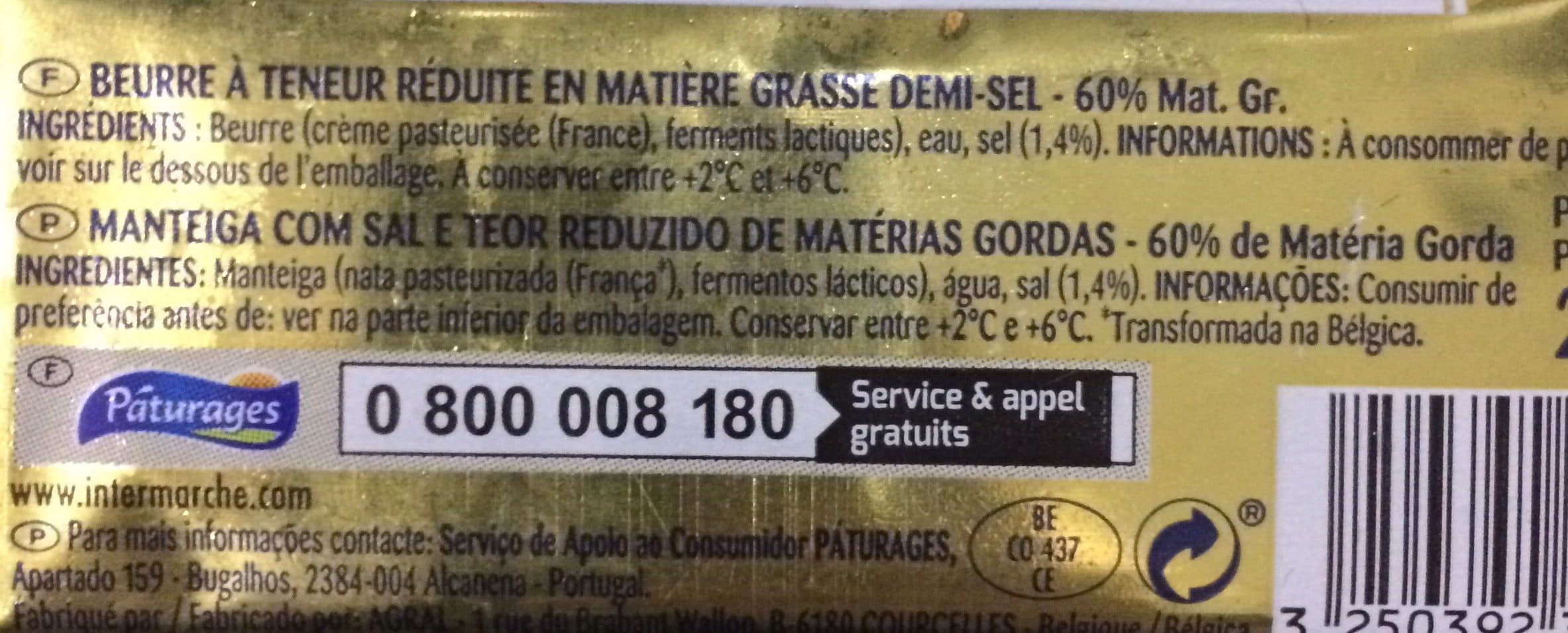 Pâturages Beurre Belles des Près, demi-sel packshot