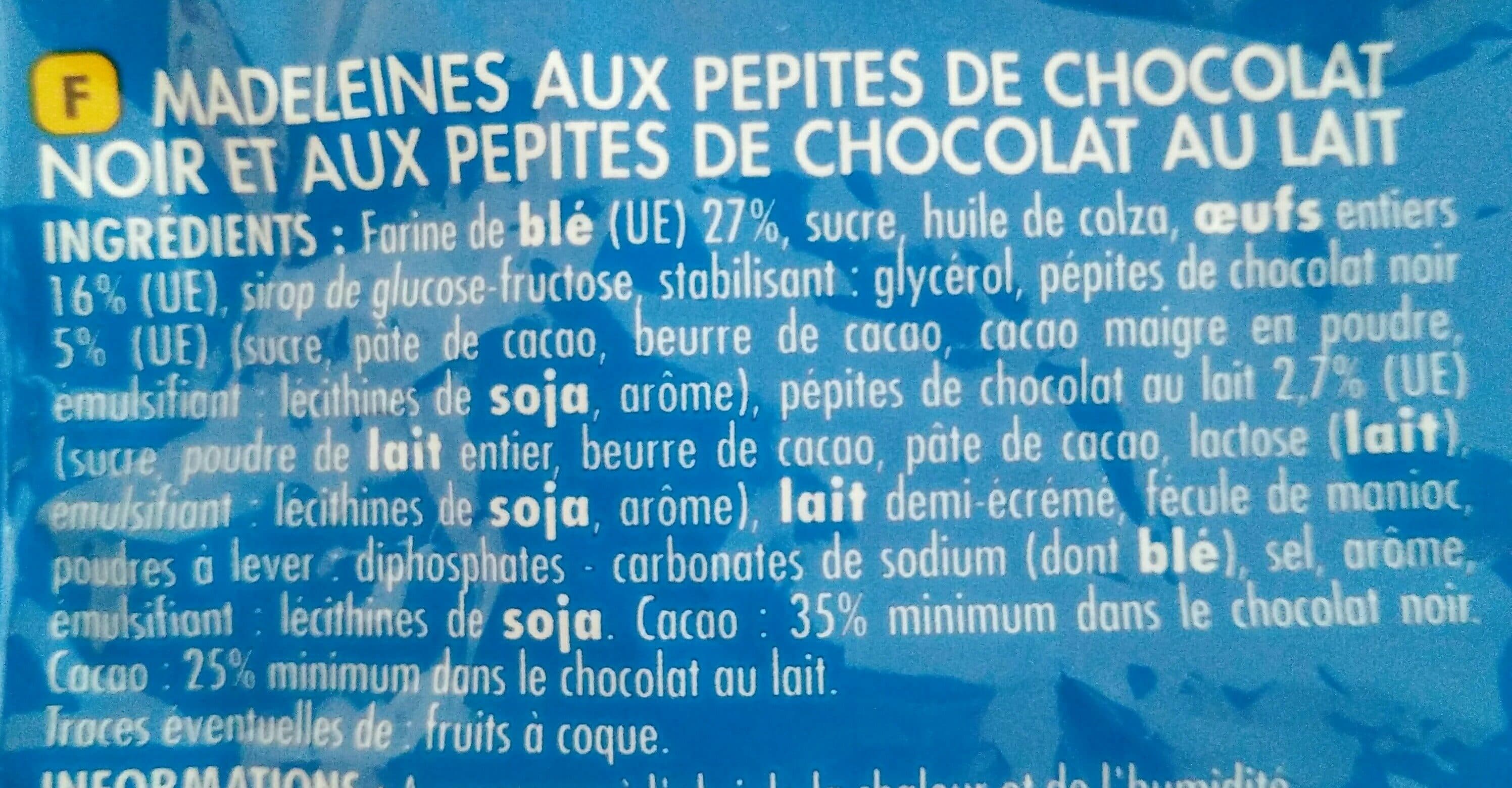 Chabrior Madeleines torsadées aux pépites de chocolat packshot